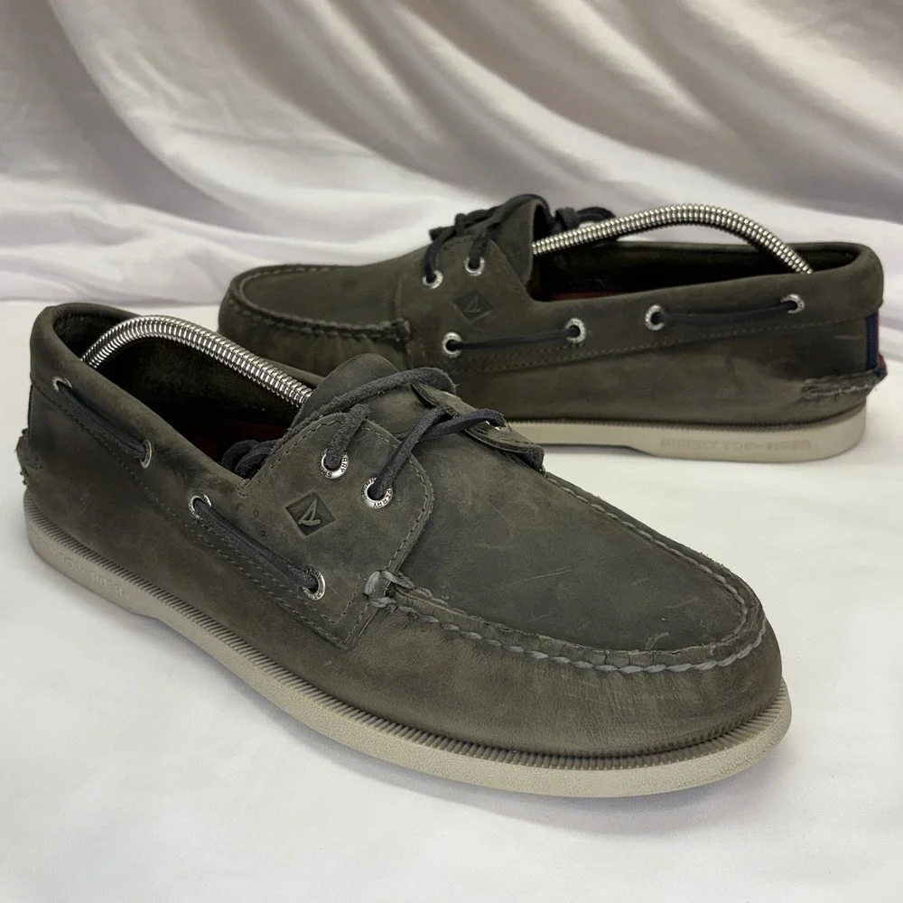 Sperry Top Sider A/O 2 Eye Boat Shoes Leather Men 11M Casual Preppy Gucci Stripe